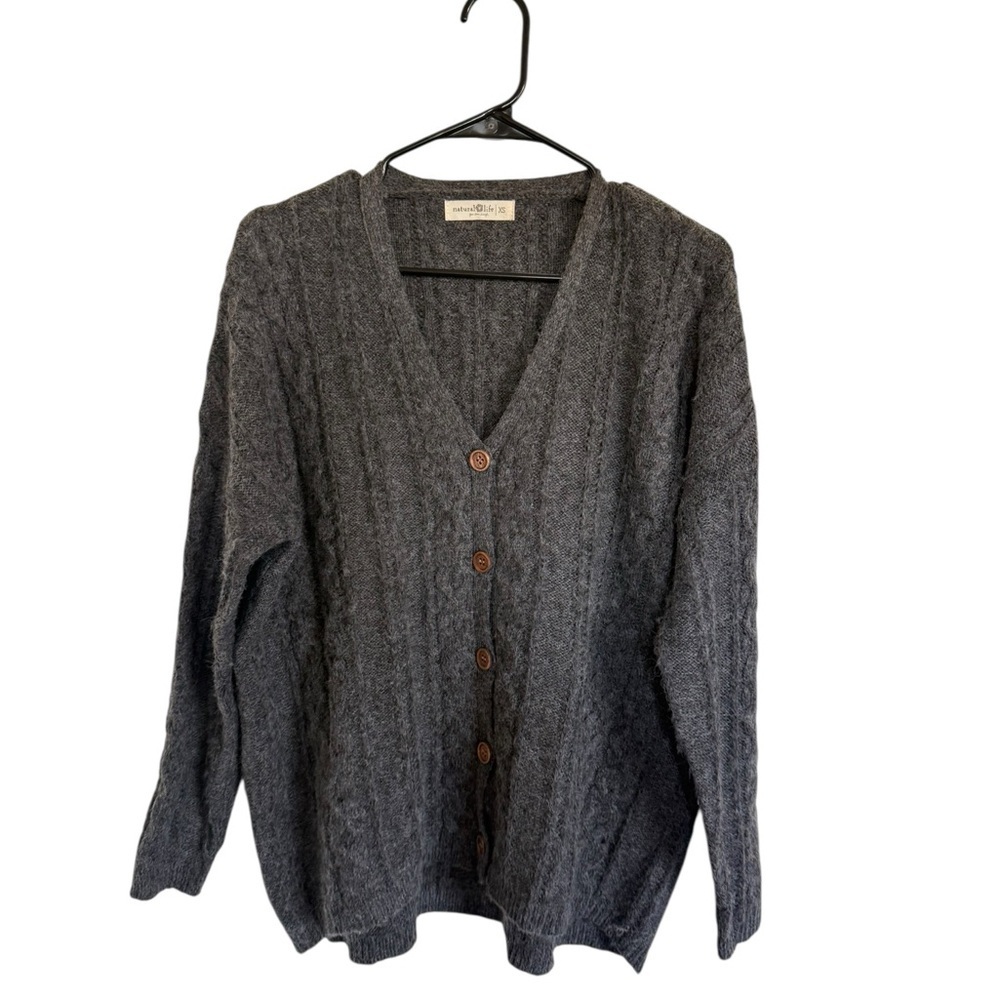 Natural Life Gray Button-Up Cardigan - Picture 1 of 4